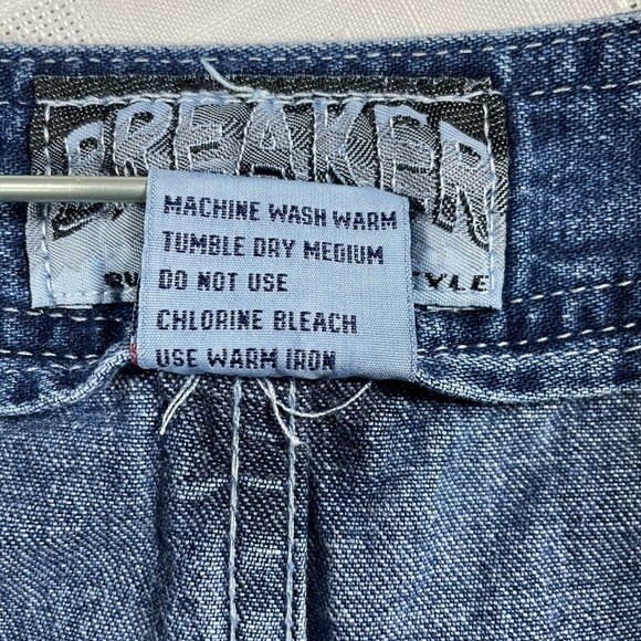 Vintage Breaker Jeans Y2K Wide Leg Denim Pants Stripe Side Size 9/10 - Picture 14 of 17